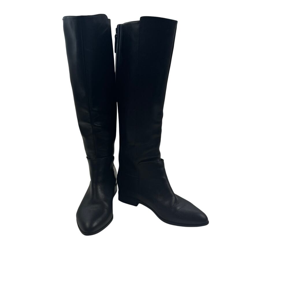 Nine West Black Tall Classic Timeless Almond Toe Tall Riding Boots Women's 5